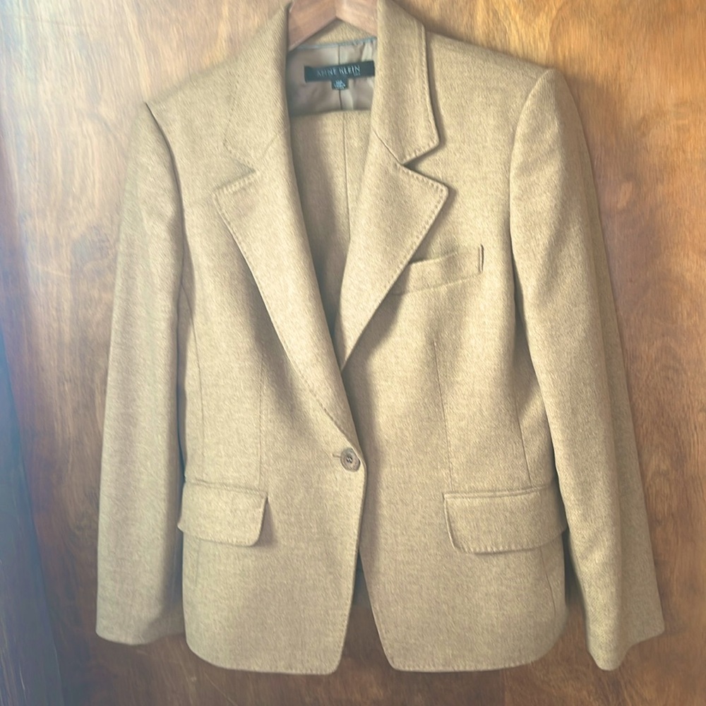 Anne Klein Executive Trouser Suit Camel Heather